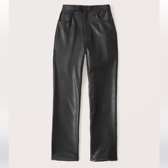 Abercrombie & Fitch Pants - Abercrombie 90s Straight Ultra High Rise Vegan Leather Pants